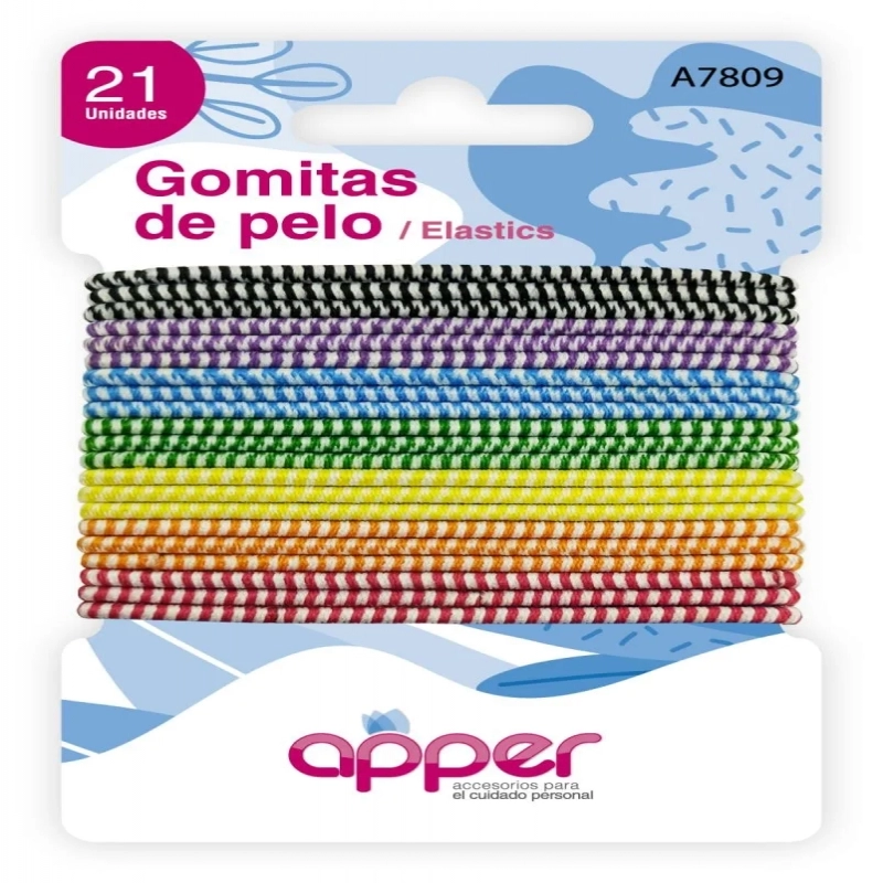 GOMITAS P/PELO COLORES 21